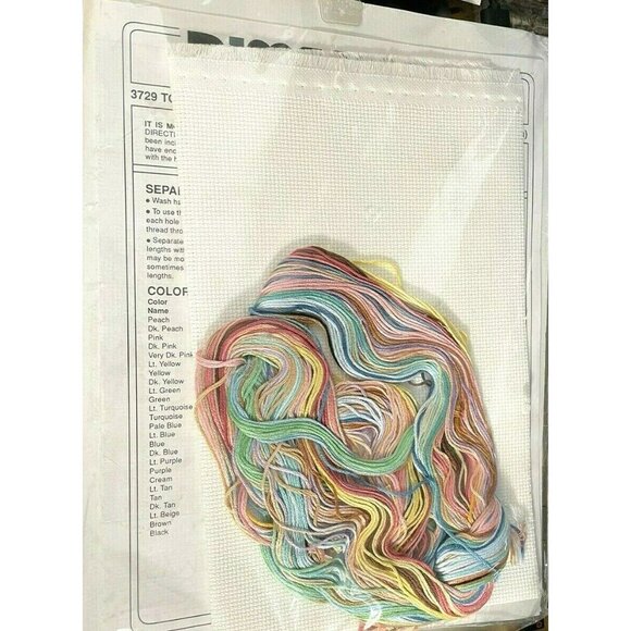 Cross Stitch Kit Dimensions Toy Shelf Birth Record 3729 Counted 16x9 Vintage USA - Picture 3 of 7